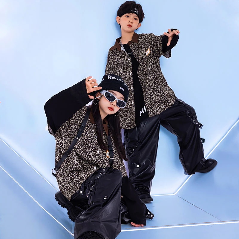 子供の街のダンスのファッション服の男の子のヒップホップのスーツのhiphopの女の子のジャズのダンスの子供のショーの公演の服装の秋