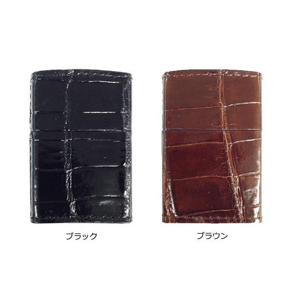 ZIPPO 革巻 クロコダイル ブラウン