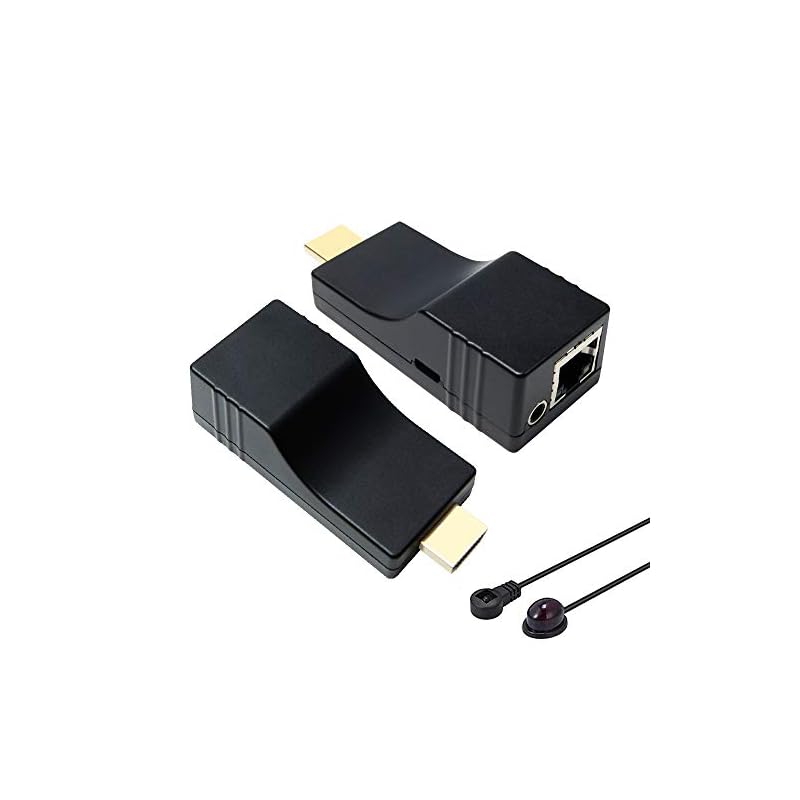 DDMALL 4K HDMIエクステンダー CAT5e/CAT6/CAT7ケーブル リモートIR制御 4K@60Hzで最大230ft/70m フルHD 1080Pで最大280ft/85m HDCP 2