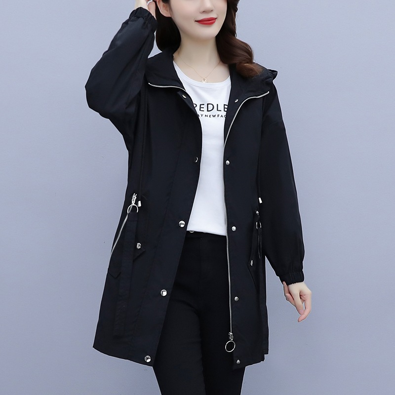 アウター ジャケット ミディアム丈 上着 袖付き 長袖 襟なし 前開き フード付き ファスナー かわいい 大人可愛い きれいめ シンプル カジュアル 大人 上品 おしゃれ かっこいい 大人女子