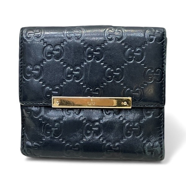 グッチ GUCCI グッチシマ 112664 ブラック 3つ折り財布 ユニセックス 【中古】