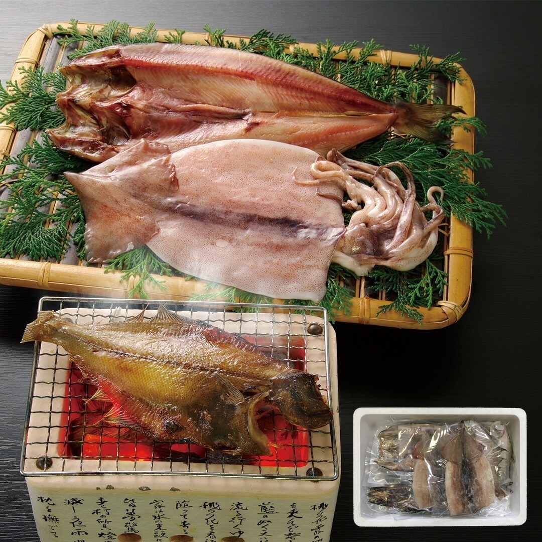 北海道産 一夜干し詰合せ ほっけ開き一夜干し3 秋刀魚開き一夜干し2 宗八かれい一夜干し2 姫鱈一夜干し4 真いか一夜干し2 【産直メーカー直送品】