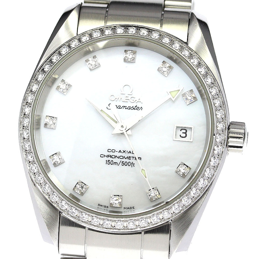 オメガ OMEGA 2509.75 シーマスター アクアテラ コーアクシャル 11P ダイヤベゼル 自動巻き ボーイズ _754567【中古】