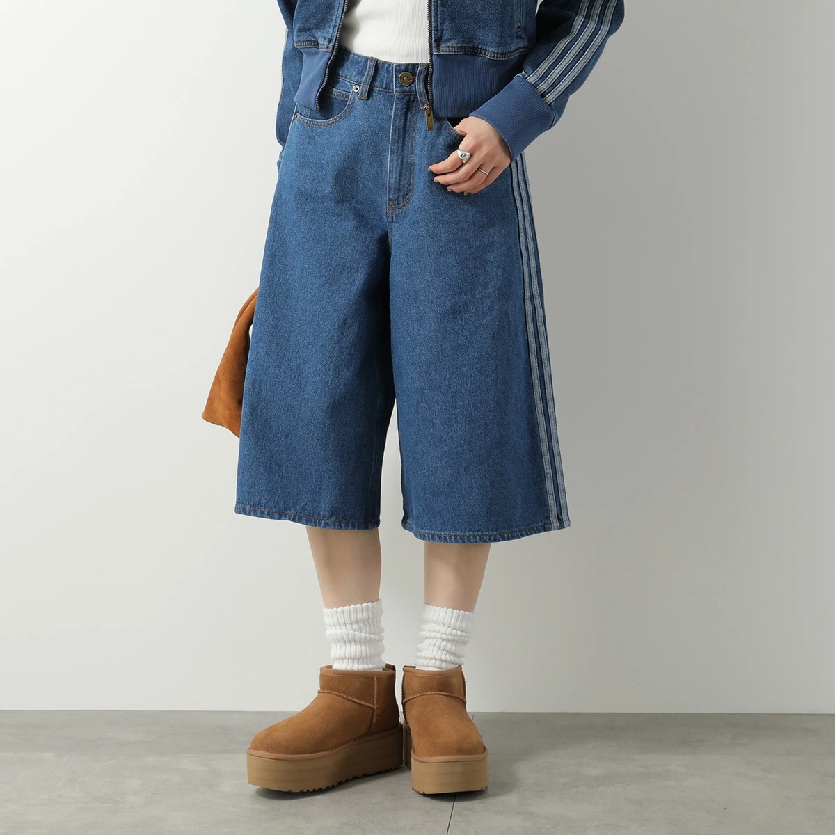 adidas Originals アディダスオリジナルス デニムパンツ FIREBIRD JORTS DENIM ファイアーバード ジョーツ KD2915 レディース セットアップ可能 MEDVIN
