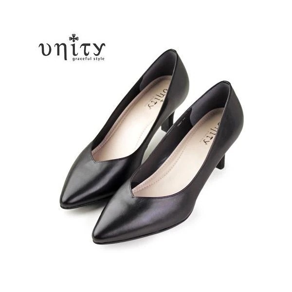unity 靴 ユニティ 7687 ポインテッドトゥ パンプス フォーマル ビジネス 黒パンプス ブラック