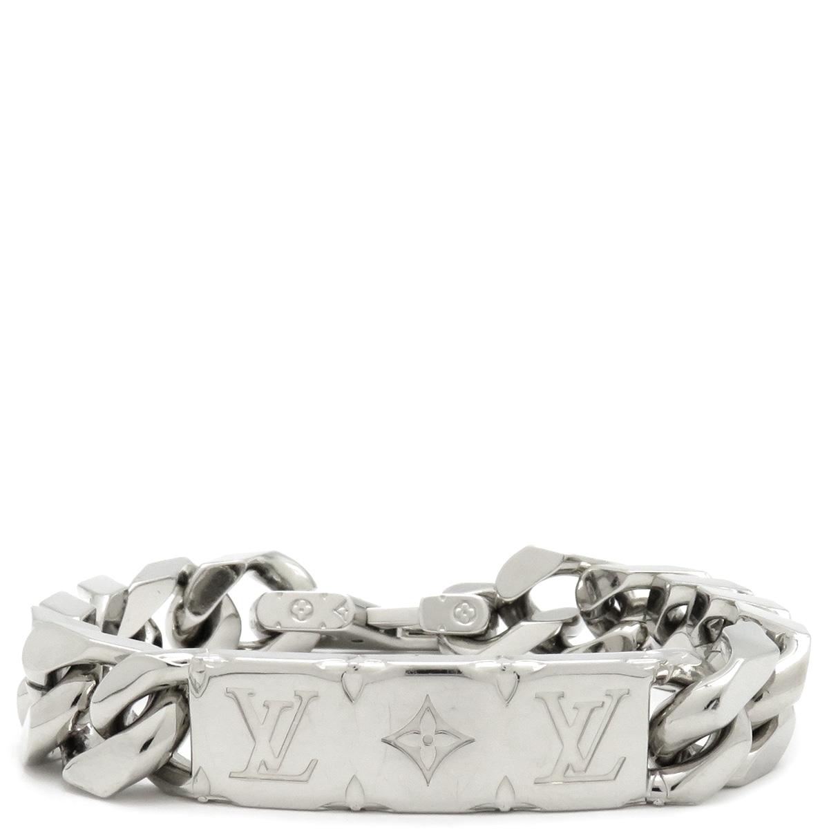 ルイヴィトン LOUIS VUITTON ブレスレット チェーンブレスレット モノグラム 真鍮 シルバー M00855 【箱】【中古】