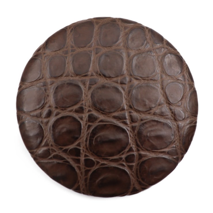 新古未使用展示品 HERMES エルメス ブローチ H1022508 92 ポロサス シルク ブラウン系 ブラック シルバー金具 バッジ クロコダイル【本物保証】 32,240円