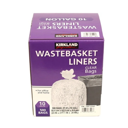 カークランドシグネチャーゴミ箱ビニール袋38L x 500枚オフィスホームダイニングルームきれいな衛生的なごみ箱バルク