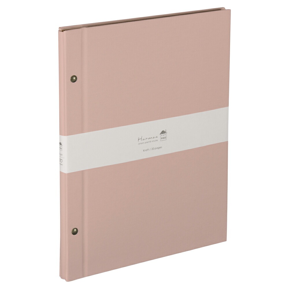 （まとめ買い）ハルマー 外ビス式アルバム A4 プラコート台紙（クラフト） ピンク A-HRA4-301-P [x3]