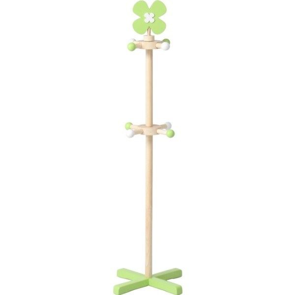 キッズポールハンガー クローバー 木製 幅37cm奥行37cm高さ119.6cm （子供部屋/キッズ用家具）