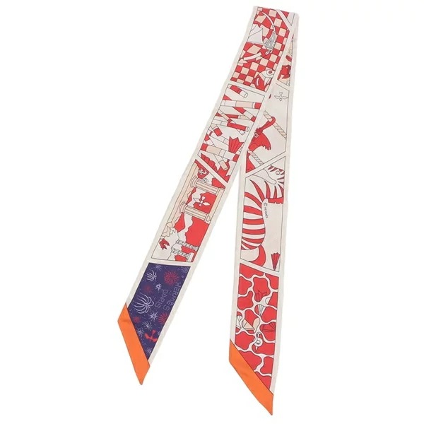 スカーフ バンダナ ツイリー マルチカラー レッド レディース H063975 S 14