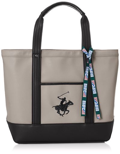 [ビバリーヒルズポロクラブ] PUトートバッグ BH2008N レディース グレージュ×ブラック