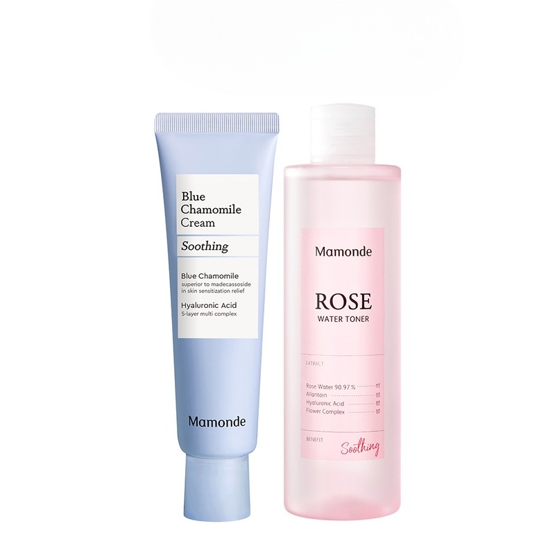 マモンド水分鎮静デュオセット（ブルーカモミール60ml＋ローズウォータートナー250ml）