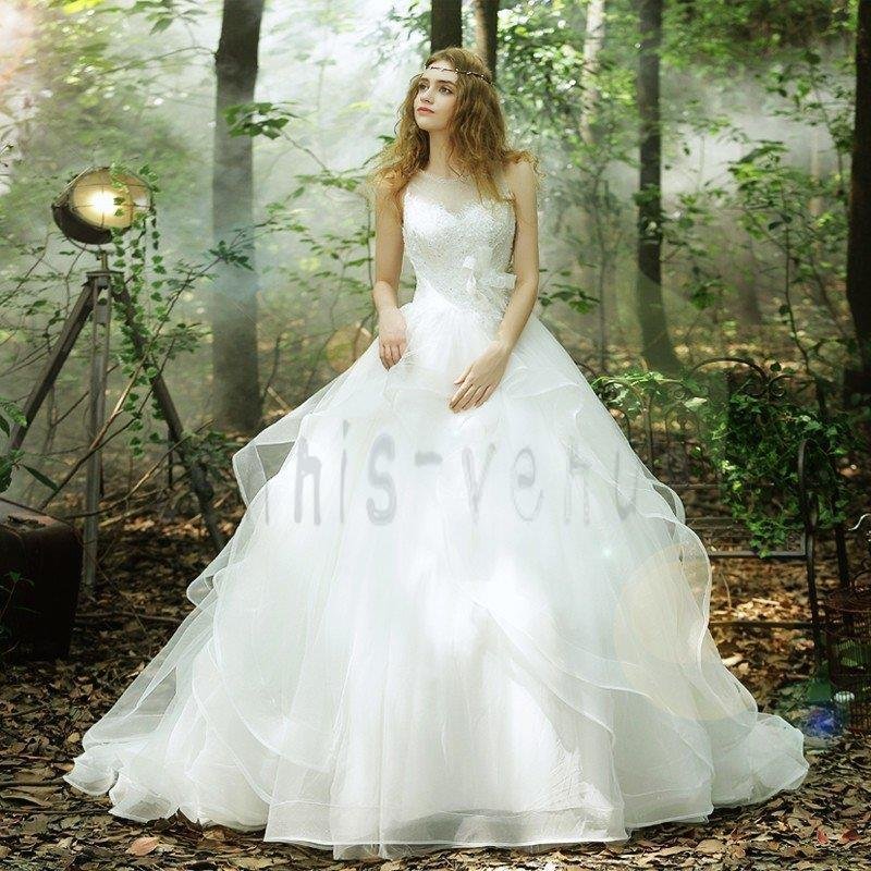 ウエディングドレス 安い 二次会 ウェディングドレス 結婚式 エンパイア 花嫁 プリンセス 披露宴