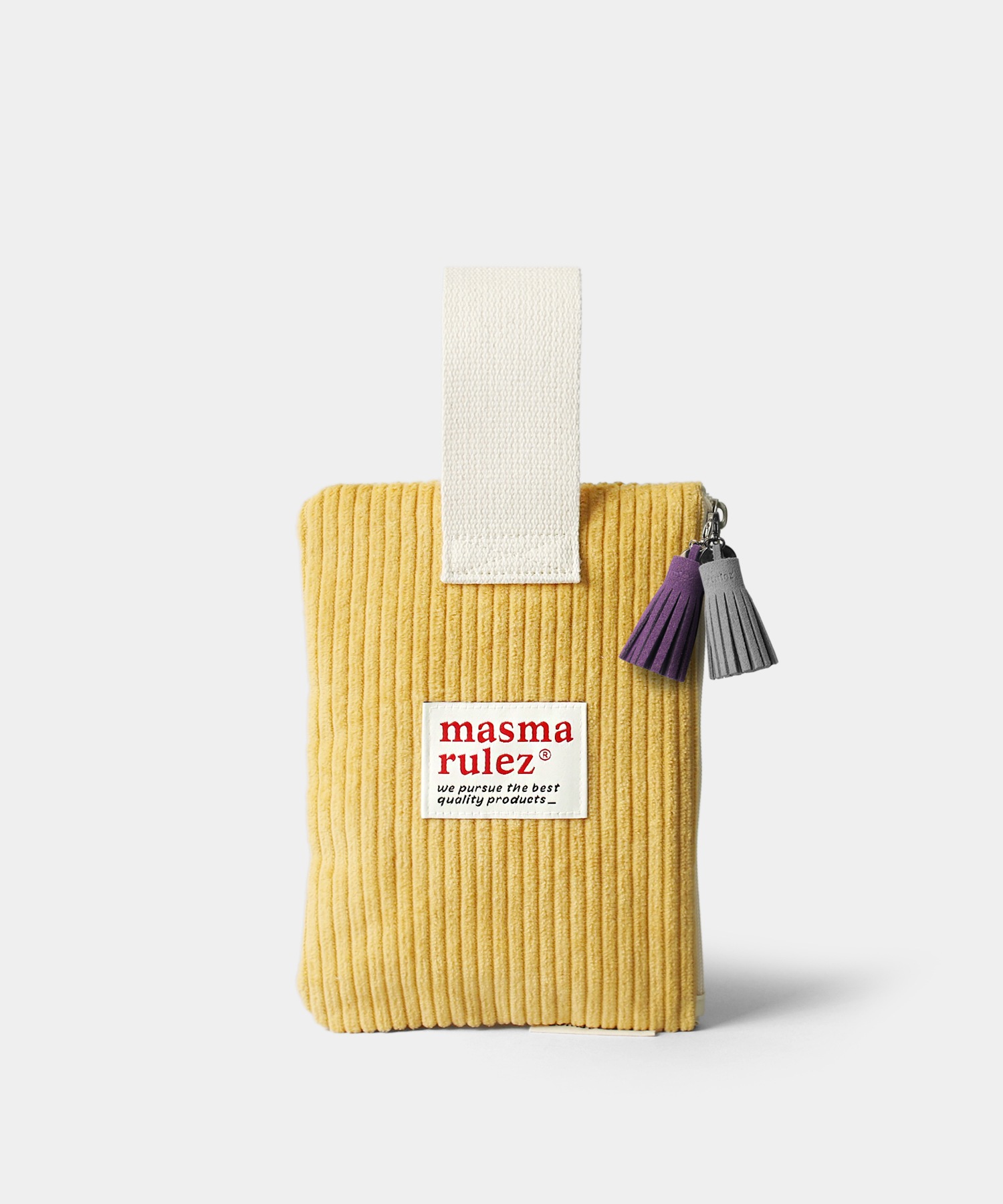 マスマルレスストラップポーチ _ コーデュロイイエロー
