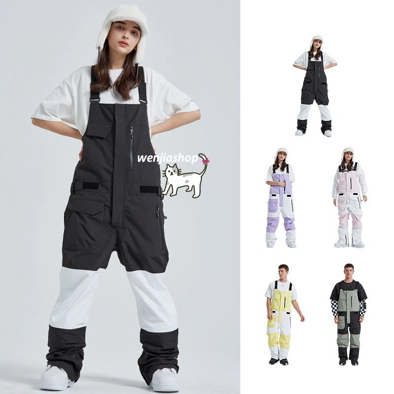 新発売【1-3日出荷】スノーボードウェアつなぎメンズレディースビブパンツロングパンツスノボウェアワンピースオールインワンスキーウェアスノボーウェアスキー韓国風防風防水防雪防寒耐摩擦男女兼用