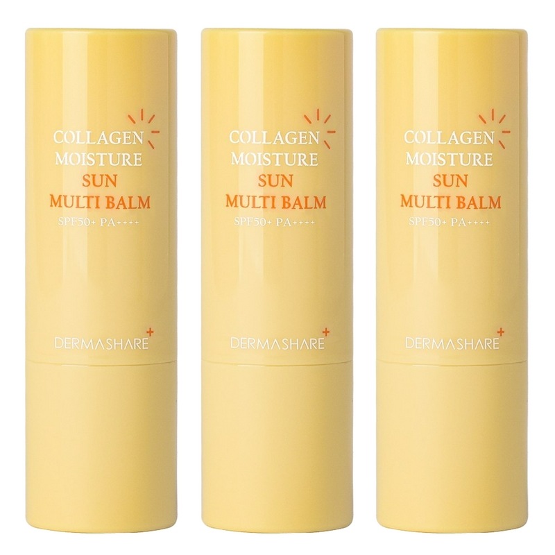 コラーゲンモイスチャー サンマルチバーム 11g 3個 SPF50+ PA++++ 栄養保湿 紫外線カット 弾力ケア 無着色 無香料 スティックタイプ 顔用 ボディ用