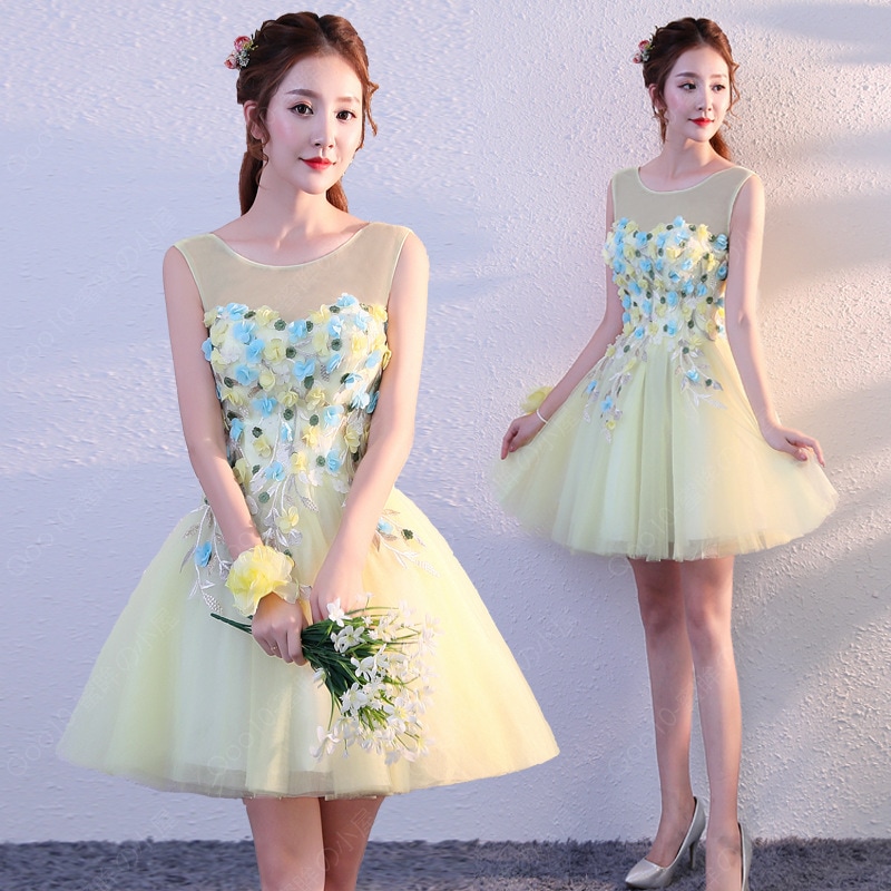 カラーミニドレス 発表会 花嫁 ミニドレス ウエディングドレス カラードレス コンサート ロングドレス 演奏会 プリンセスライン ステージ衣装 パーティー ウェディングドレス 二次会-94