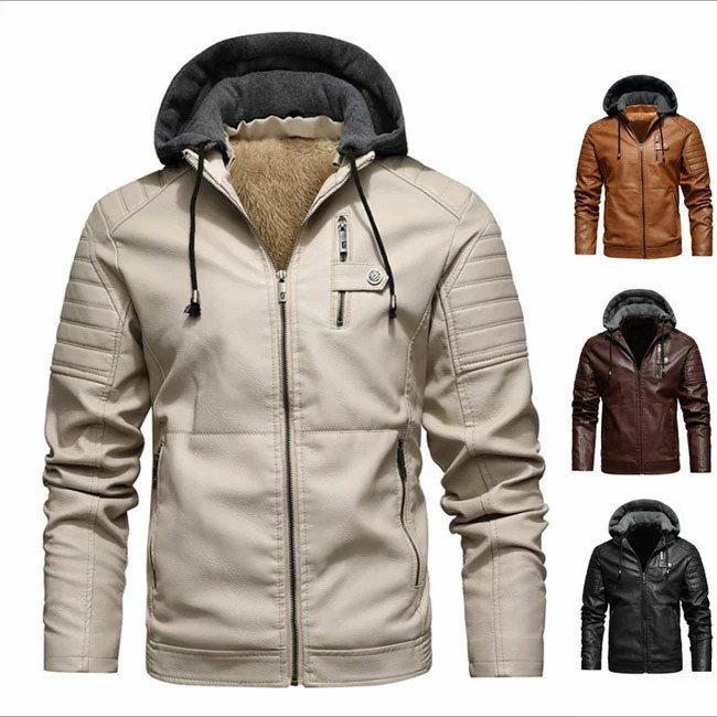 爆裂超特価 ライダースジャケット メンズ ライダース メンズ PU レザー レザージャケット 裏地ボア 秋冬服 裏地ボア フード付き バレンタイン