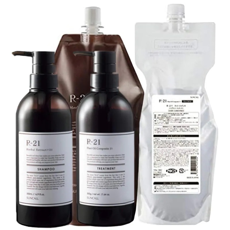 サンコール R-21 シャンプー 500mL + 700mL + トリートメント 500g + 700g ボトル 詰め替え セット エイジング毛 ケラチン ダメージケア ハリコシ ヘマチン ボリューム