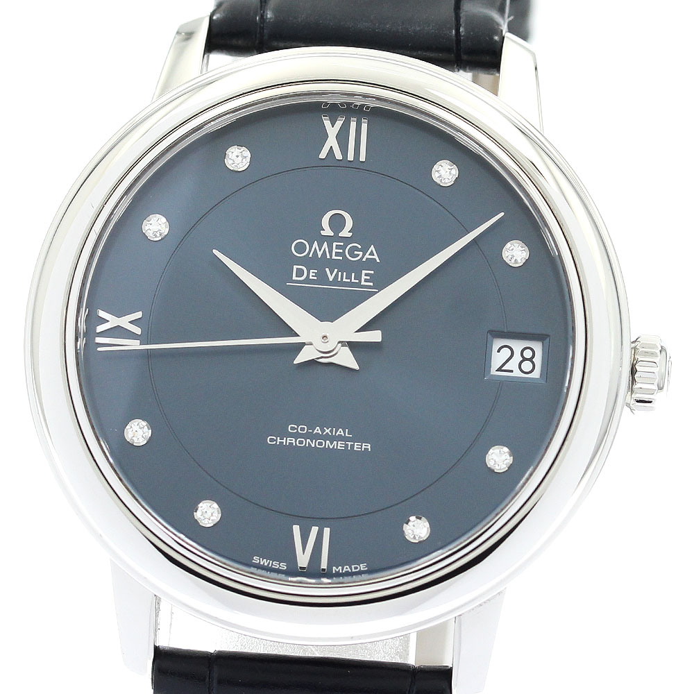 オメガ OMEGA 424.13.33.20.53.001 デビル プレステージ コーアクシャル 8Pダイヤ 自動巻き レディース 良品 保証書付き_888487【中古】