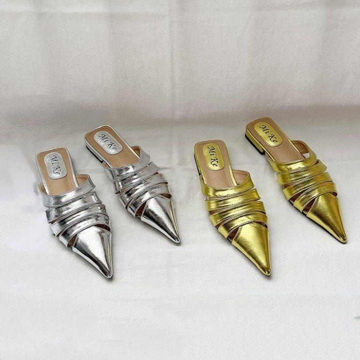 【韓国ins大人気】ポインテッドトゥ グラディエーター サンダル ミュール 韓国ファッション【k3-bk202】【予約販売：15-20日】60込