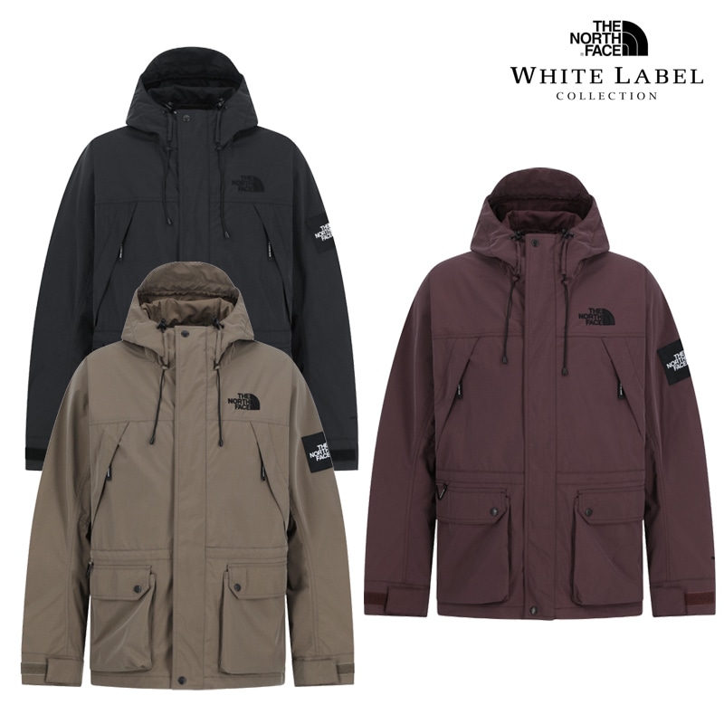 NJ2HR54 EXPLORER JACKET 25FW 新作 韓国限定ライン ユニセックス 防風 ハイネック フード ロゴ ミディアム 多ポケット デイリー 通勤通学 秋冬 耐久 コーデ提案 パンツ