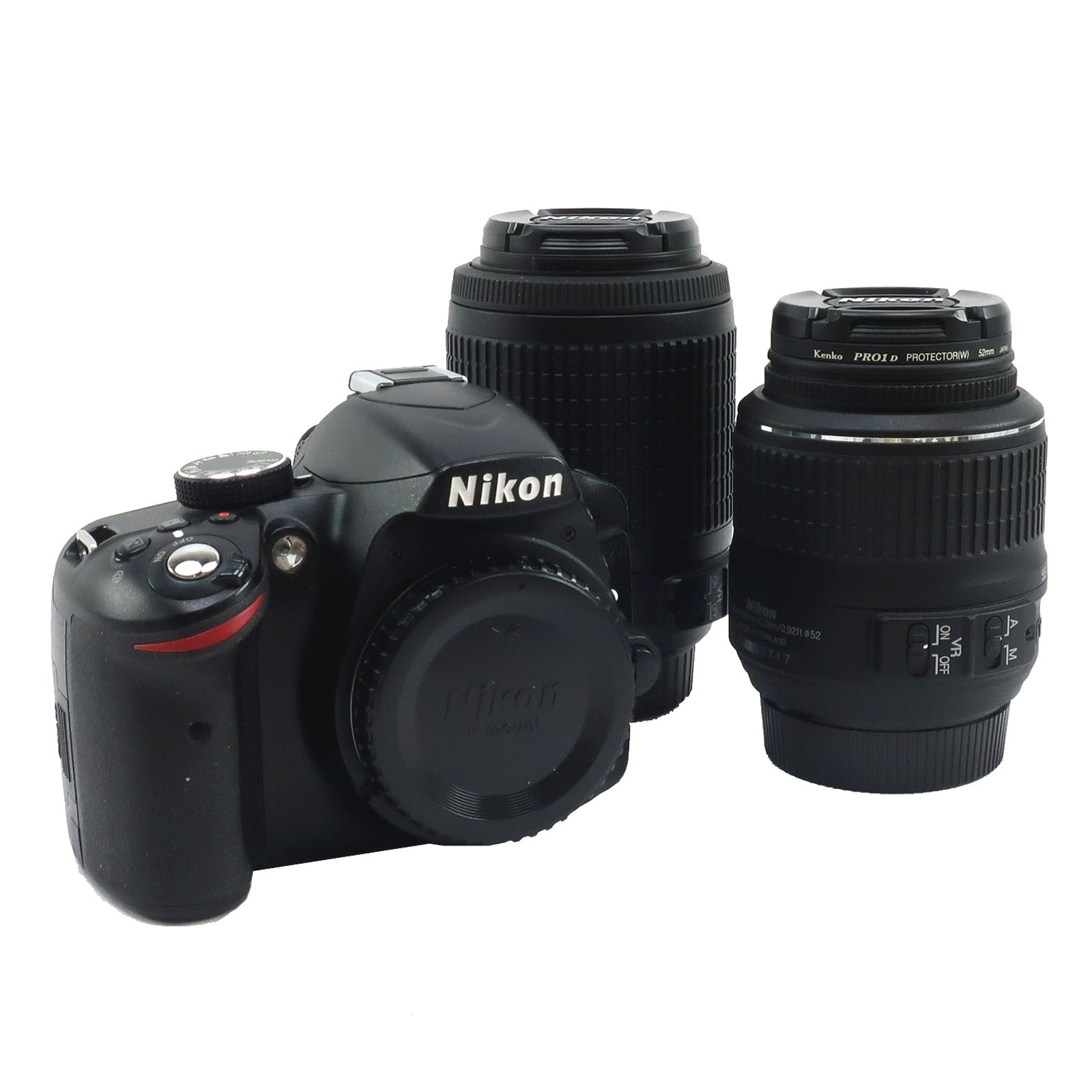 D3200 ダブルレンズ 18-55mm 55-200mm デジタルカメラ _ 中古品