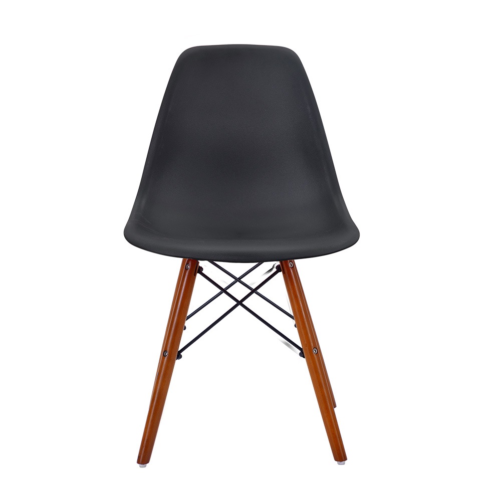 【2脚セット】【ブラック座面＆ブラウン脚】イームズチェア リプロダクト ダイニングチェア ダイニングチェアー イームズチェア DSW eames イームズ チェアー DSW イームズ椅子 チェア イG