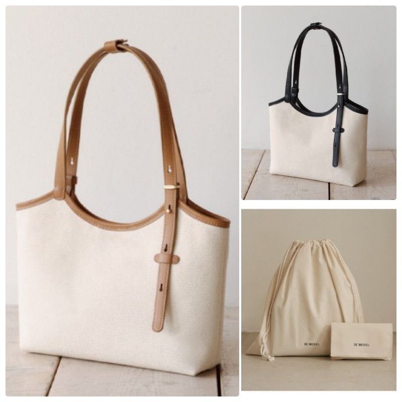 【DEMERIEL】 90 VENETA BAG SMALL CANVAS COMBI : 2COLORS