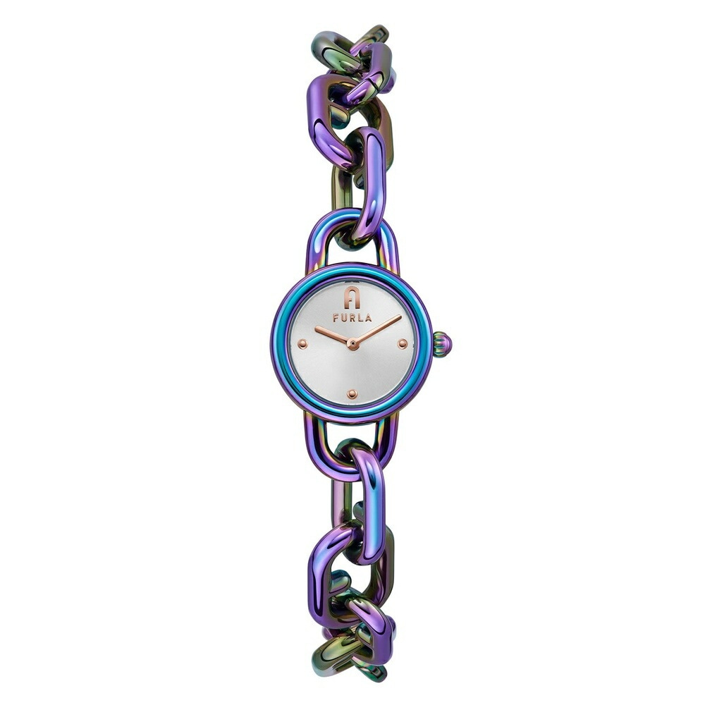 フルラ 腕時計 レディース ブランド バイオレット ステンレス チェーンブレスレット シルバー文字盤 時計 小さい シンプル かわいい おしゃれ 大人 女性 女友達 母 妻 彼女 お祝い 時計 記念日