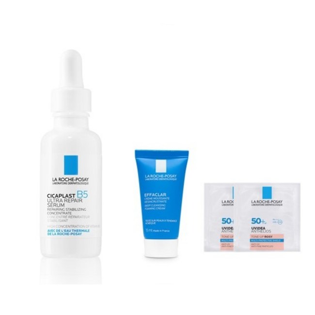 ラロッシュポゼ シカプラスト リペア セラム B530ml + エパクラディープクレンジングフォーミングクリーム 15ml + ユビデアアンテリオストーンアップロッジ 2ml 2p