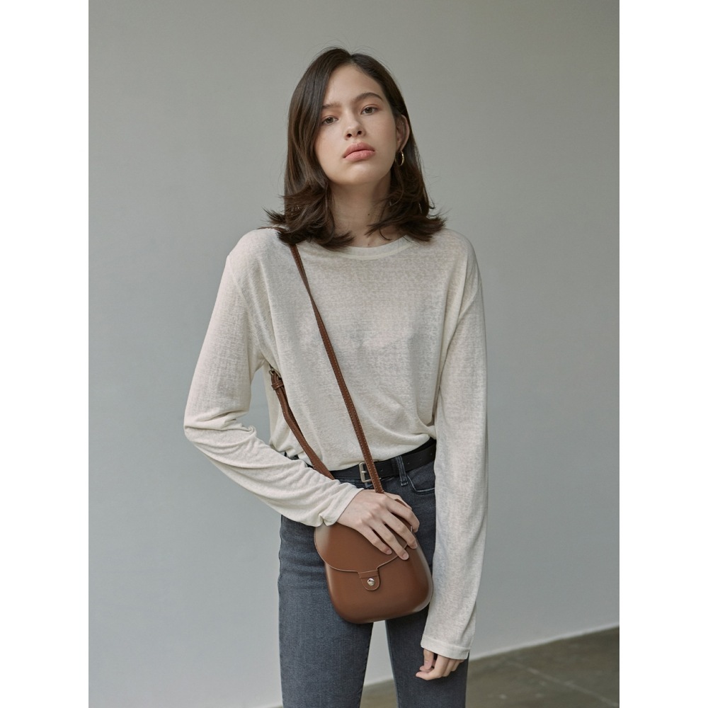 ロエル ピュア ロングスリーブ Tシャツ クリーム