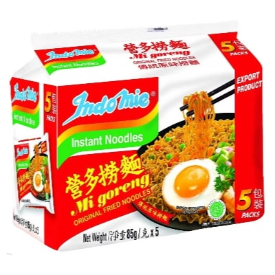 Indo Mie Mi goreng original fried noodles 印尼撈面包裝 5食パック インスタント袋麺 450G×２パック （香港版）