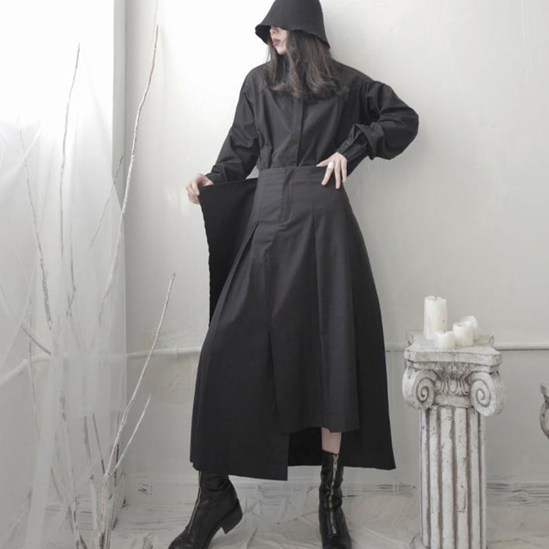 レディーススカートブラックカジュアルサマーファッション不規則なデザインラージサイズハイウエストレディーススカートラージサイズカジュアルスカートファッショントレンドブラックシンプルレディーススカート