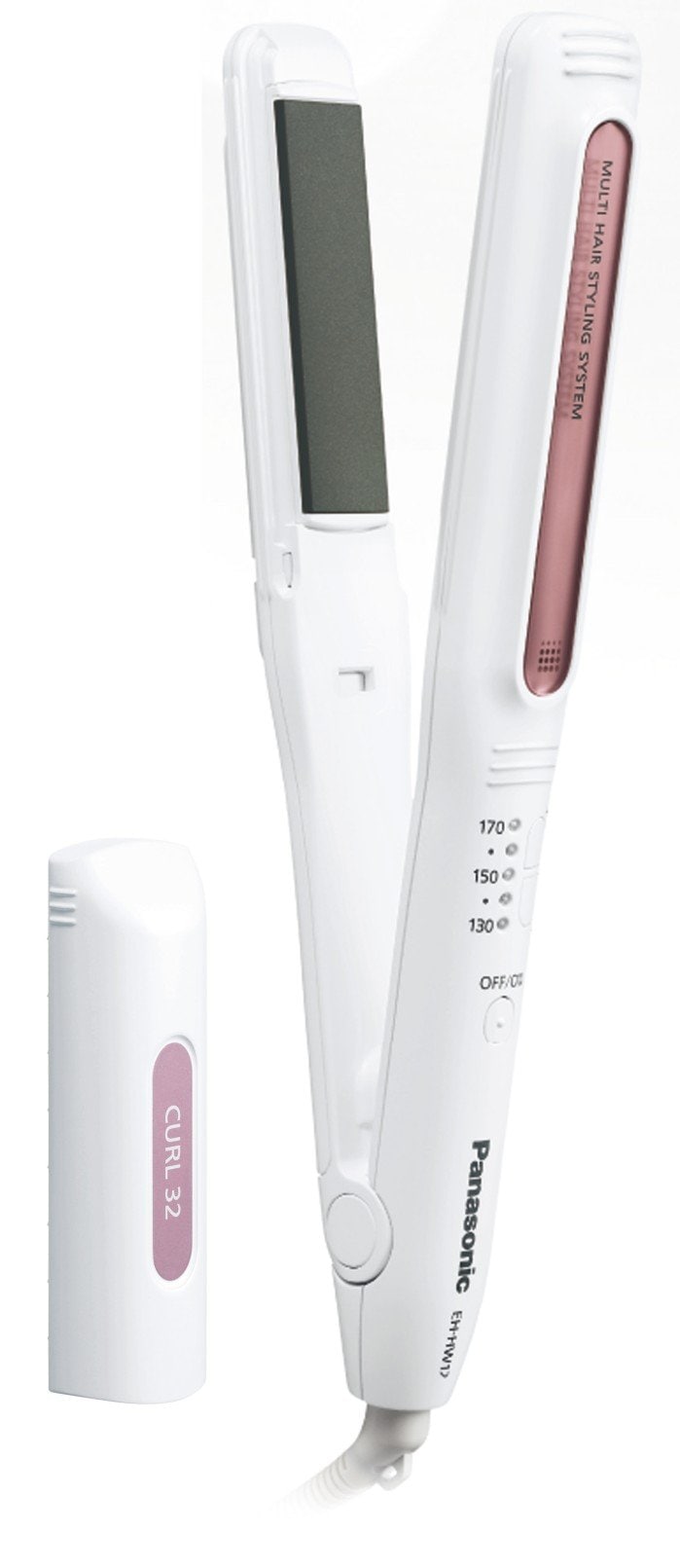 ヘアアイロン カール・ストレート両用 海外対応 32mm 白 EH-HW12-W