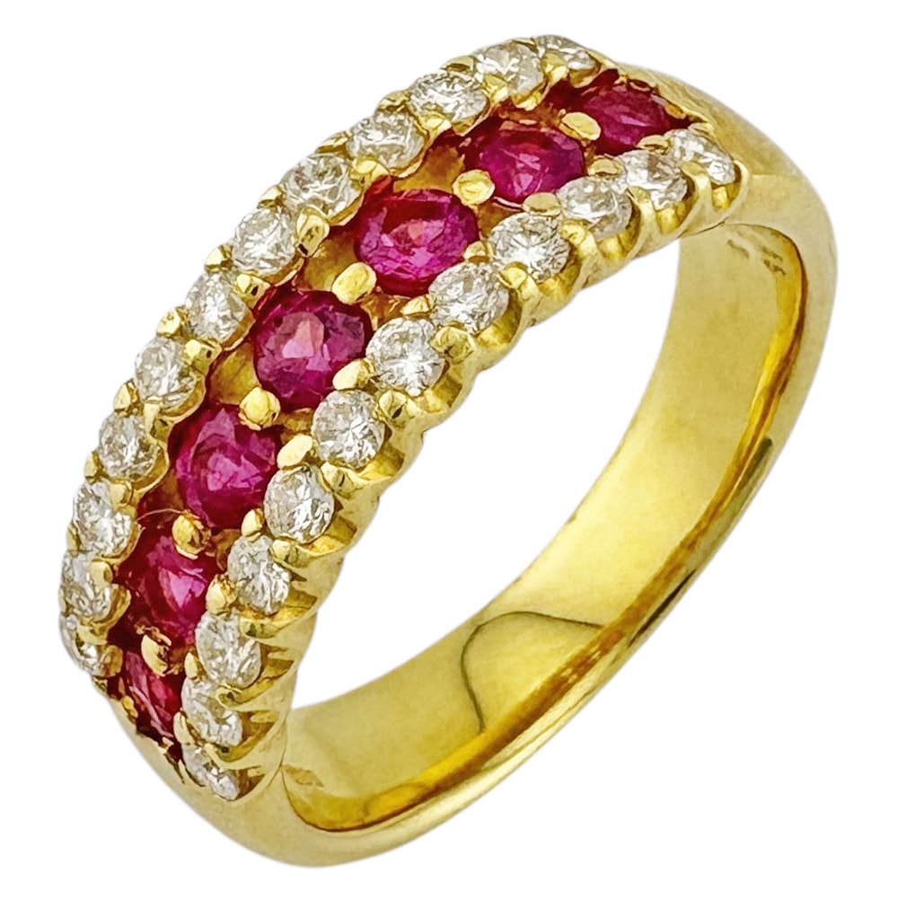 リング 指輪 14号 18金 K18イエローゴールド ルビー 中古 美品