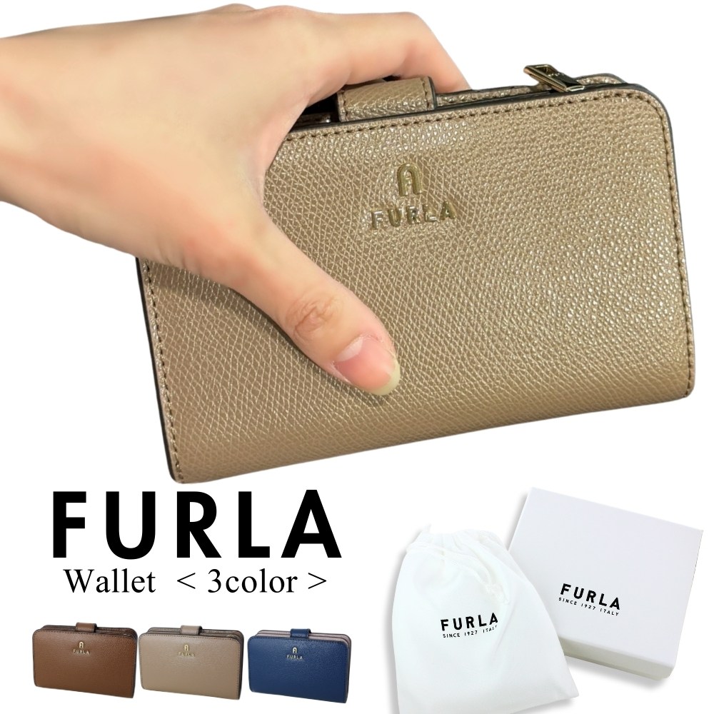 フルラ 二つ折り財布 CAMELIA レディース 本革 レザー 大人 シックなカラー 大容量 コンパクト ウォレット 上品 おしゃれ 可愛い シンプル 誕生日 プレゼント ギフトにも最適 WP0031