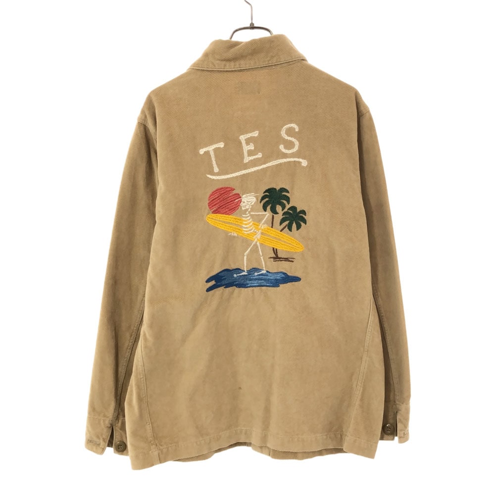 テス 日本製 刺繍 コーデュロイジャケット S ベージュ TES メンズ