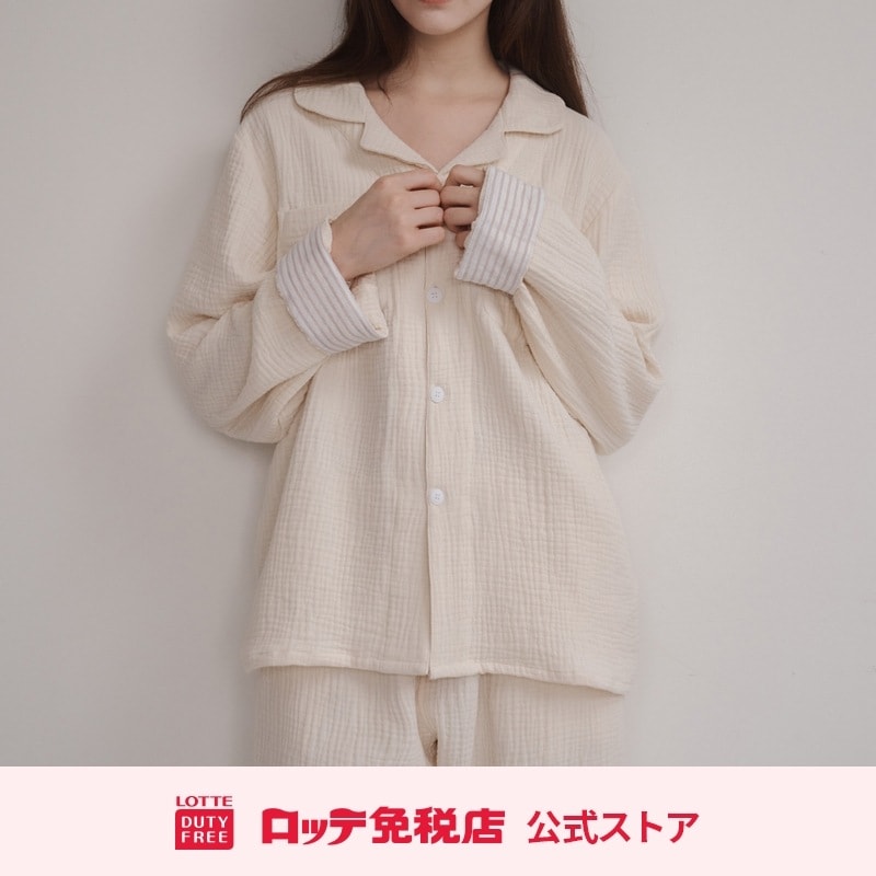 [BoilHouse] サンセットストライプヘムパジャマセット (4色) L / XL 14,751円