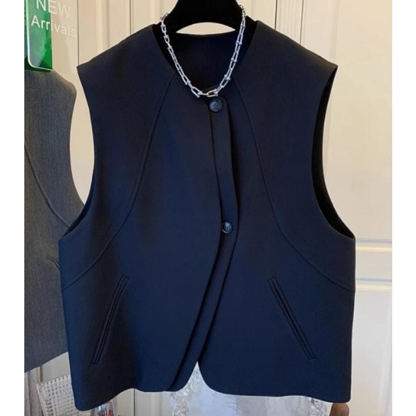 超人気 ベスト レディース ウールライク きれいめ ジレ ジレベスト ラウンドネック vネック シンプル ゆったり 体型カバー 着回し 重ね着 ウール調 滑らか 暖かい