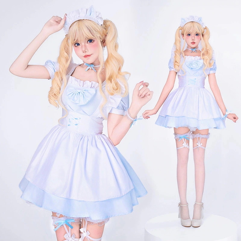 ブルーアリス コス衣装 メイド服 アニメ 二次元 ロリータドレス ロリータ演奏衣装