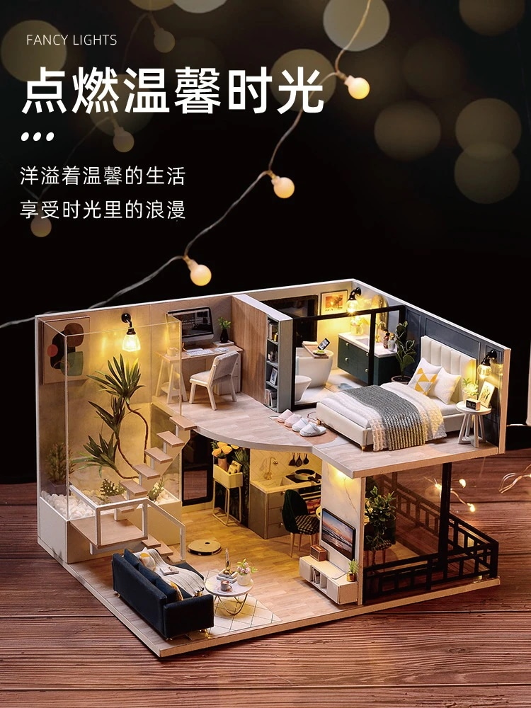 二階建てロフトコージータイムスマートハウスdiyキャビンスペース組み立て建物ヴィラモデル期間限定で30％オフの価格です