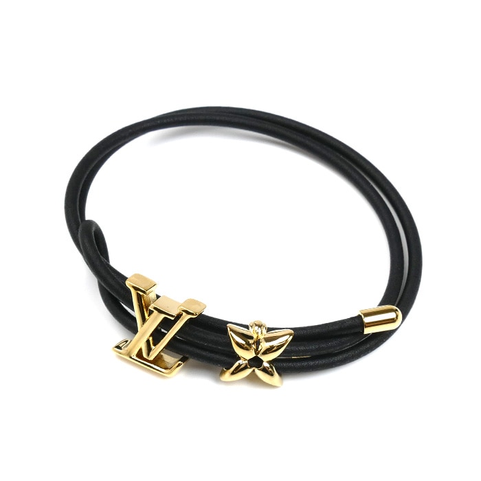 LOUIS VUITTON ルイ・ヴィトン GP レザー LV ブルーム ブレスレット M8142Z BC4253 レディース 中古 美品