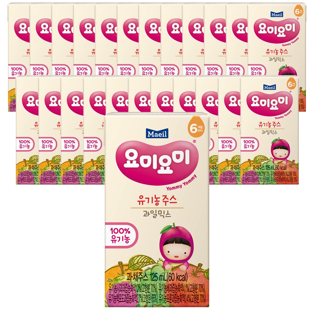 マンマミルミミヨミオーガニックジュース125mlフルーツミックス125ml24個
