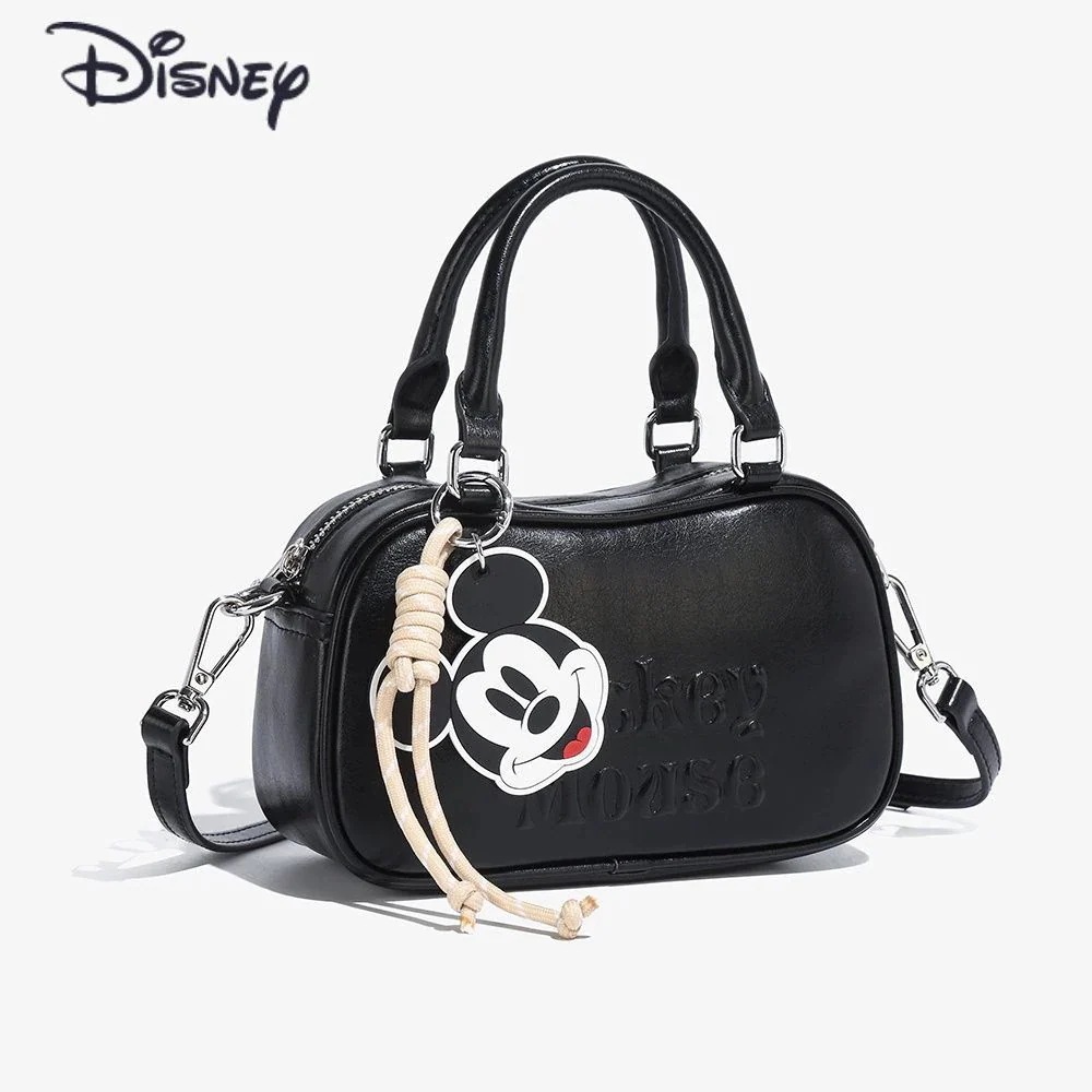 バッグミッキー女性バッグファッションアルファベットエンボスレトロハンドバッグボウリングボストンシングルショルダー斜め掛け