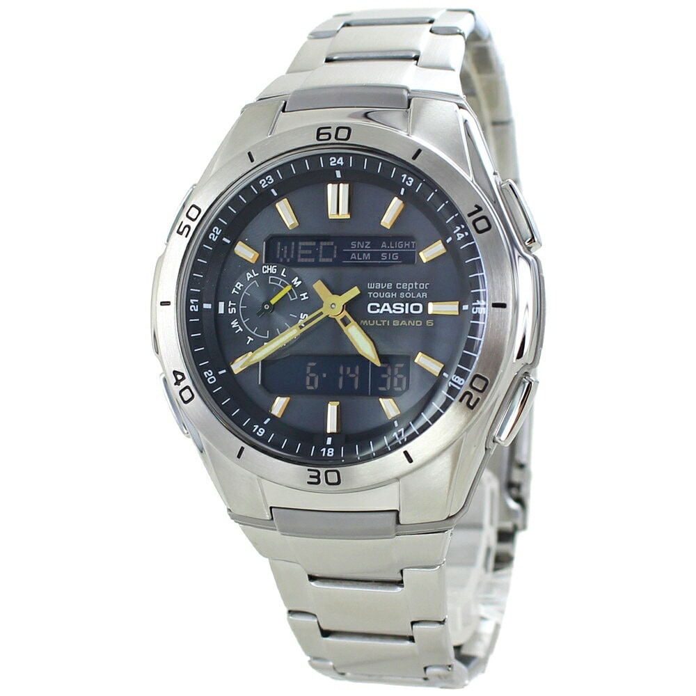 電波腕時計 カシオ ウェーブ セプター 電波ソーラー腕時計 メンズ おすすめ ソーラー 腕時計 手表 見やすい 文字盤 レジャー用 防水 釣り アウトドア キャンプ 試験 受験 海外旅行　仕事用 普段