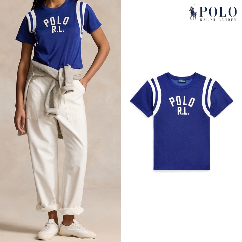 [ポロラルフローレン] ロゴ ジャージ Tシャツ / BLUE