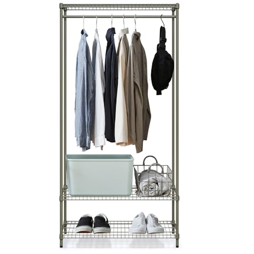 アイリスオーヤマ カラースチールシェルフ スチールラック 幅80 収納ラック 3段 収納棚 ハンガーラック コートハンガー パイプハンガー オープンラック メタルラック メタルシェルフ 棚板高さ調節