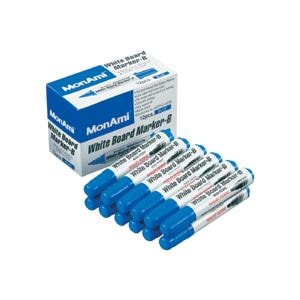 （まとめ）モナミ ホワイトボードマーカーB 丸芯青 10502 1セット（12本） [x30セット]